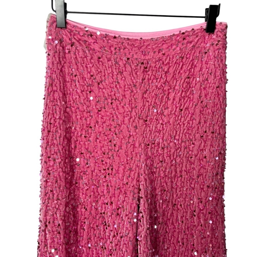 Faeriesty Sequin Wide Leg Pants Pink Size Medium - Picture 3 of 8